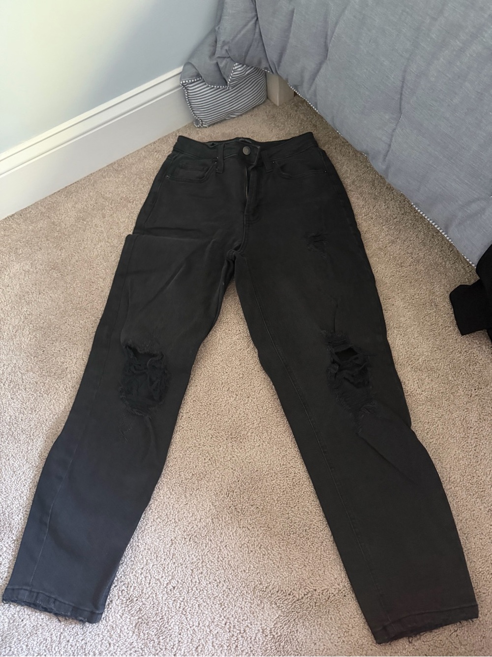 wild fable Black Ripped Boyfriend Jeans